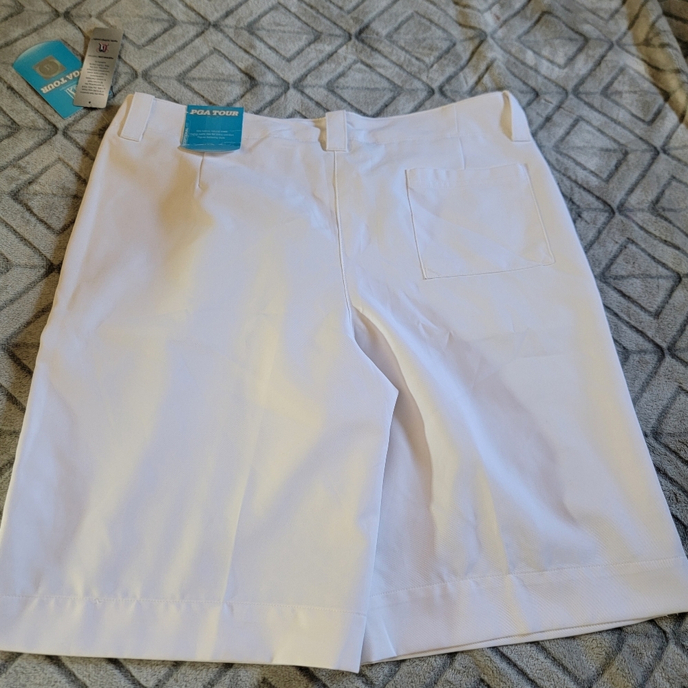 PGA Tour Bermuda Womens Golf Shorts Size 10 Bright White Pockets New High Rise - Picture 3 of 8